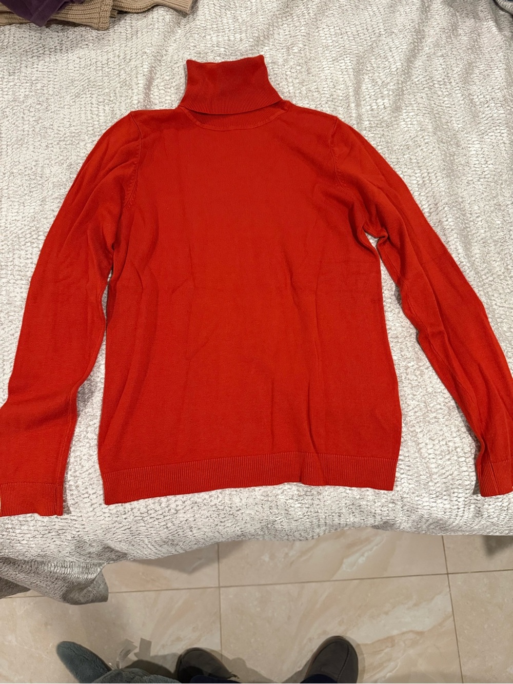 SFERRA Women’s Bright Orange Turtleneck Sweater